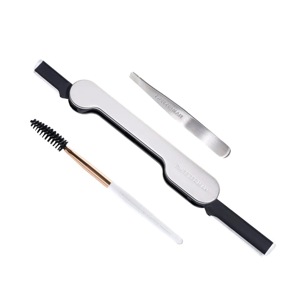 tweezerman-brow-facial-grooming-kit-silber-3-teiliges-set-mit-mini-slant-tweezer image 1