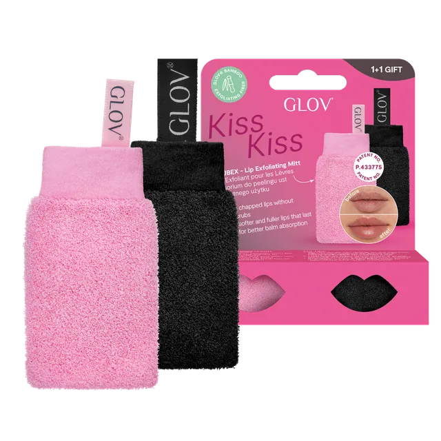 glov-kiss-kiss-set-lippenpeeling-set-mit-scrubex-peelinghandschuh-aus-bambusfase image 1