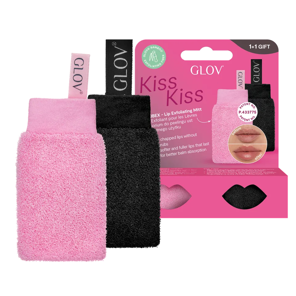 glov-kiss-kiss-set-lippenpeeling-set-mit-scrubex-peelinghandschuh-aus-bambusfase image 1