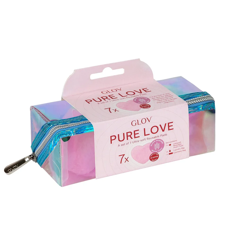 glov-pure-love-set-7-wiederverwendbare-herz-abschminkpads-mit-kosmetiktasche image 1