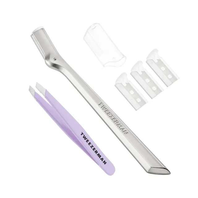 tweezerman-brow-razor-duo-set-augenbrauenrasierer-mit-mini-slant-pinzette-25-sch image 1