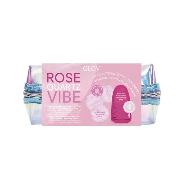 glov-rose-quartz-vibes-set-k-rperpeeling-handschuh-mit-abschminkpads-f-r-gesicht image 1