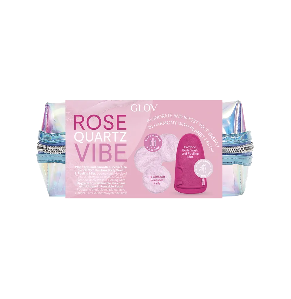 glov-rose-quartz-vibes-set-k-rperpeeling-handschuh-mit-abschminkpads-f-r-gesicht image 1
