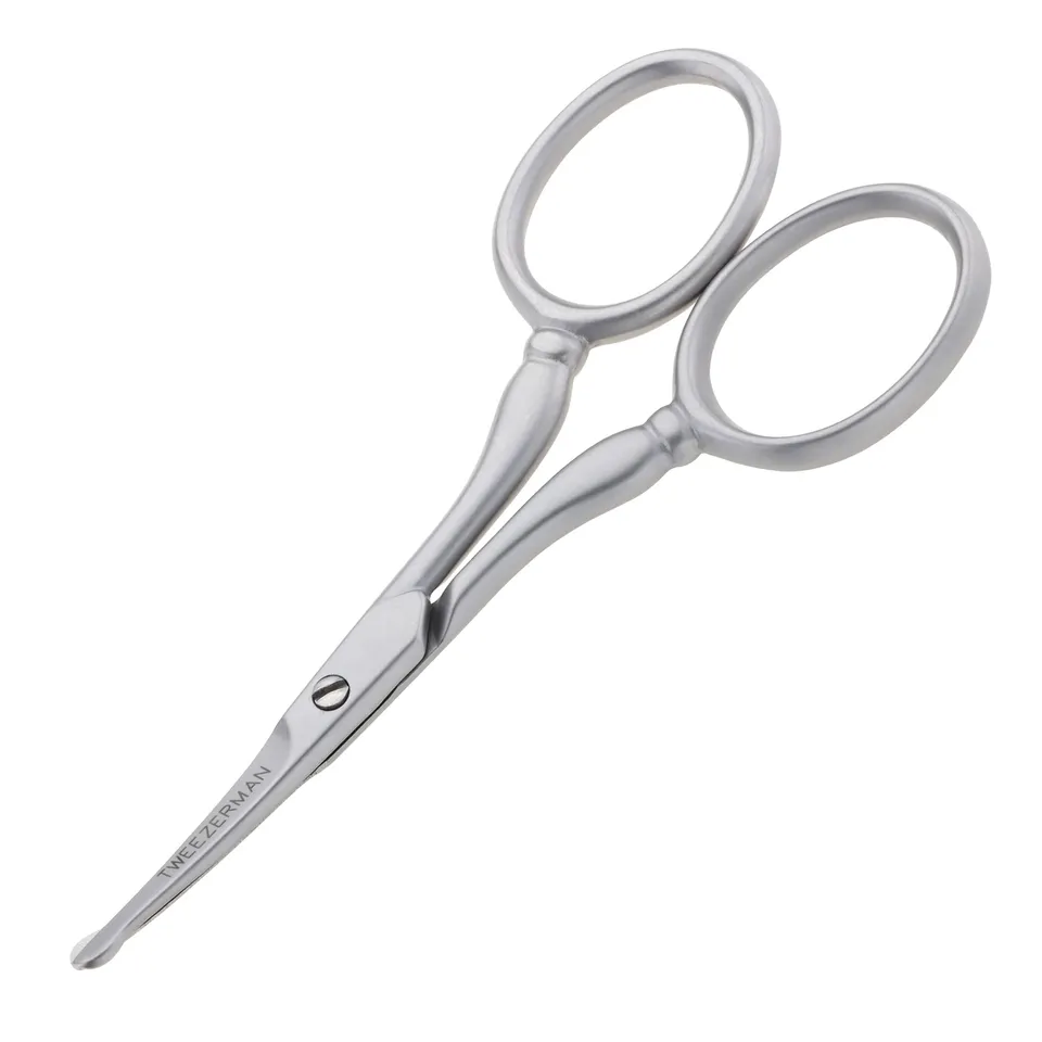 tweezerman-gear-gesichtshaarschere-f-r-m-nner-rostfreier-edelstahl-abgerundete-s image 1