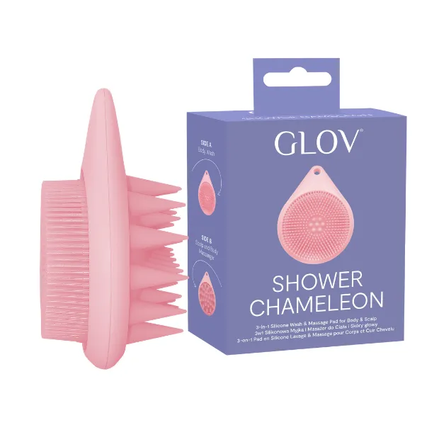 GLOV Shower Chameleon 3-in-1 Silikon-Duschbürste und Massager für Körper und Kopfhaut