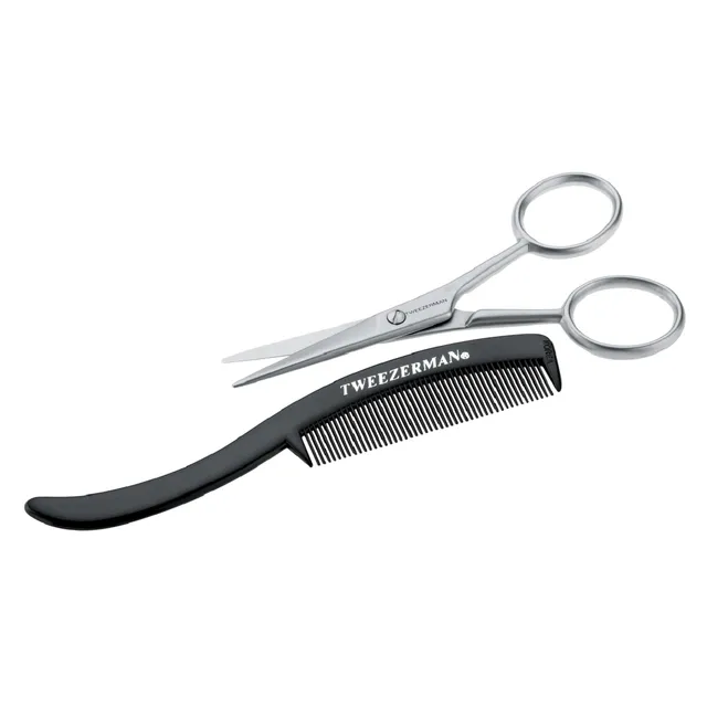 tweezerman-bartschere-und-kamm-set-rostfreier-edelstahl-pr-zise-bartpflege-1er-p image 1