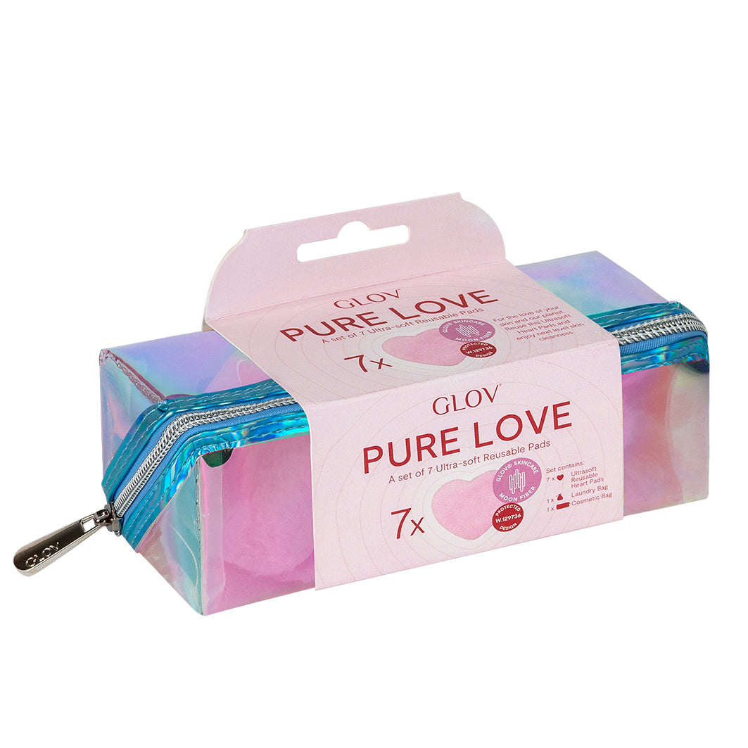glov-pure-love-set-7-wiederverwendbare-herz-abschminkpads-mit-kosmetiktasche image 1