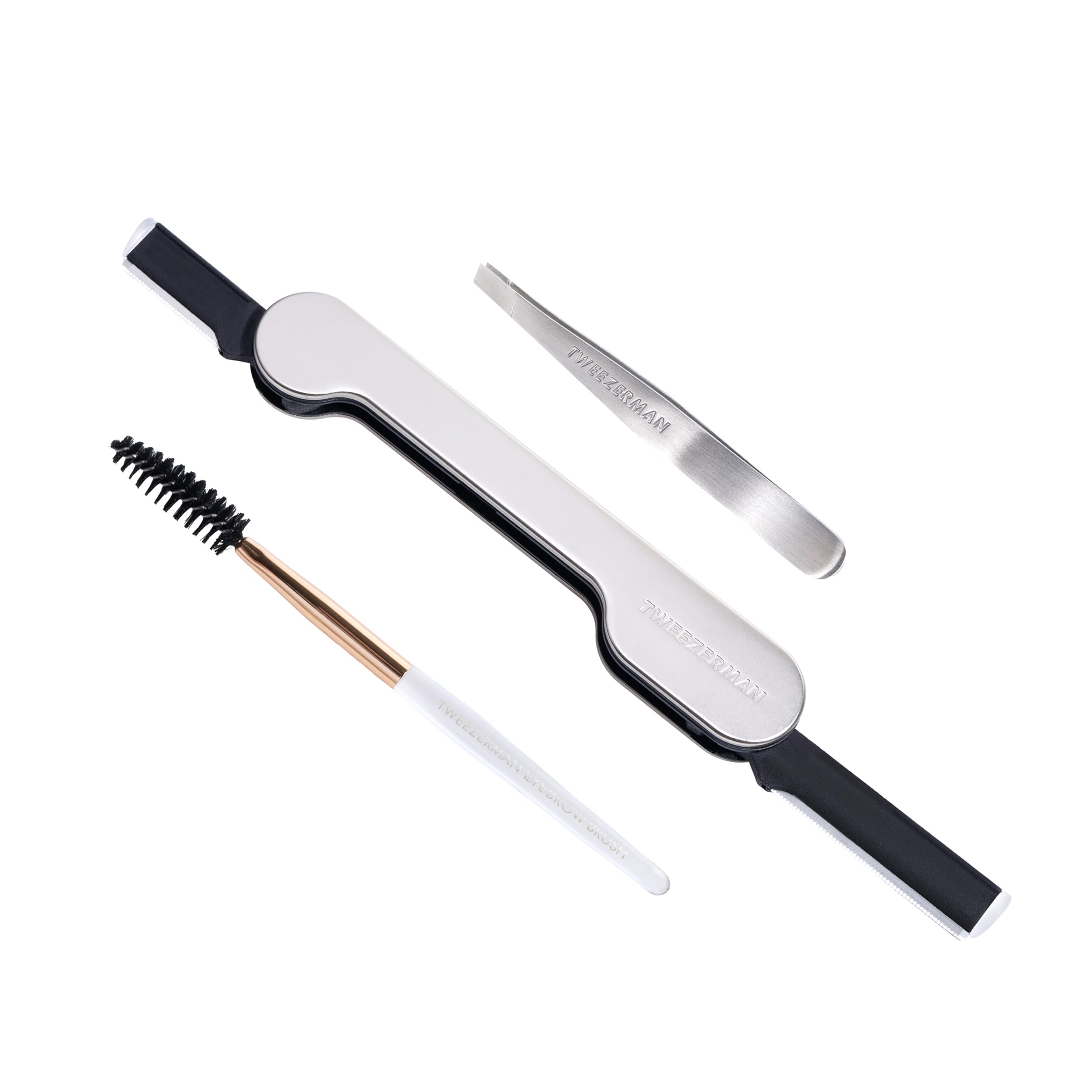 tweezerman-brow-facial-grooming-kit-silber-3-teiliges-set-mit-mini-slant-tweezer image 1