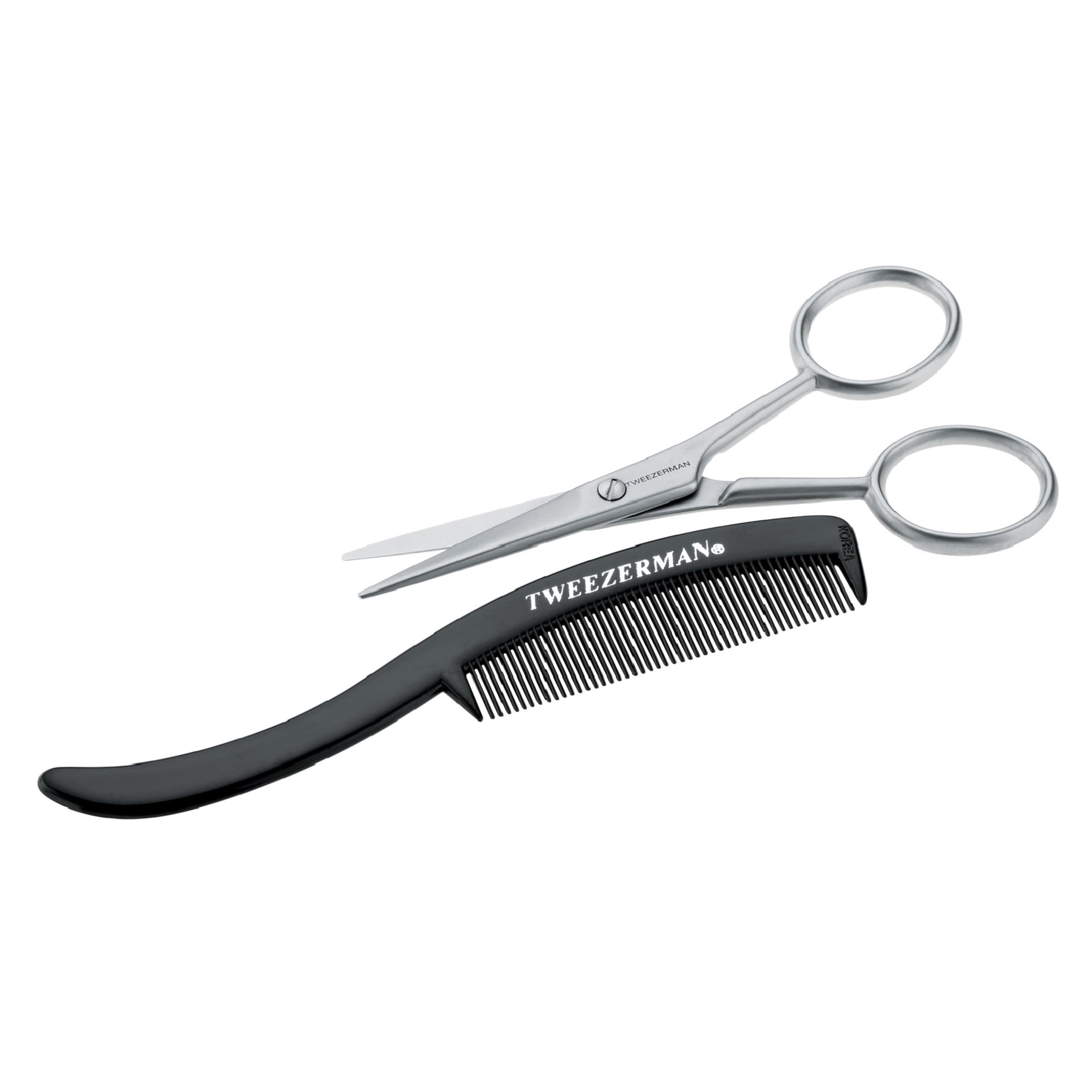 tweezerman-bartschere-und-kamm-set-rostfreier-edelstahl-pr-zise-bartpflege-1er-p image 1
