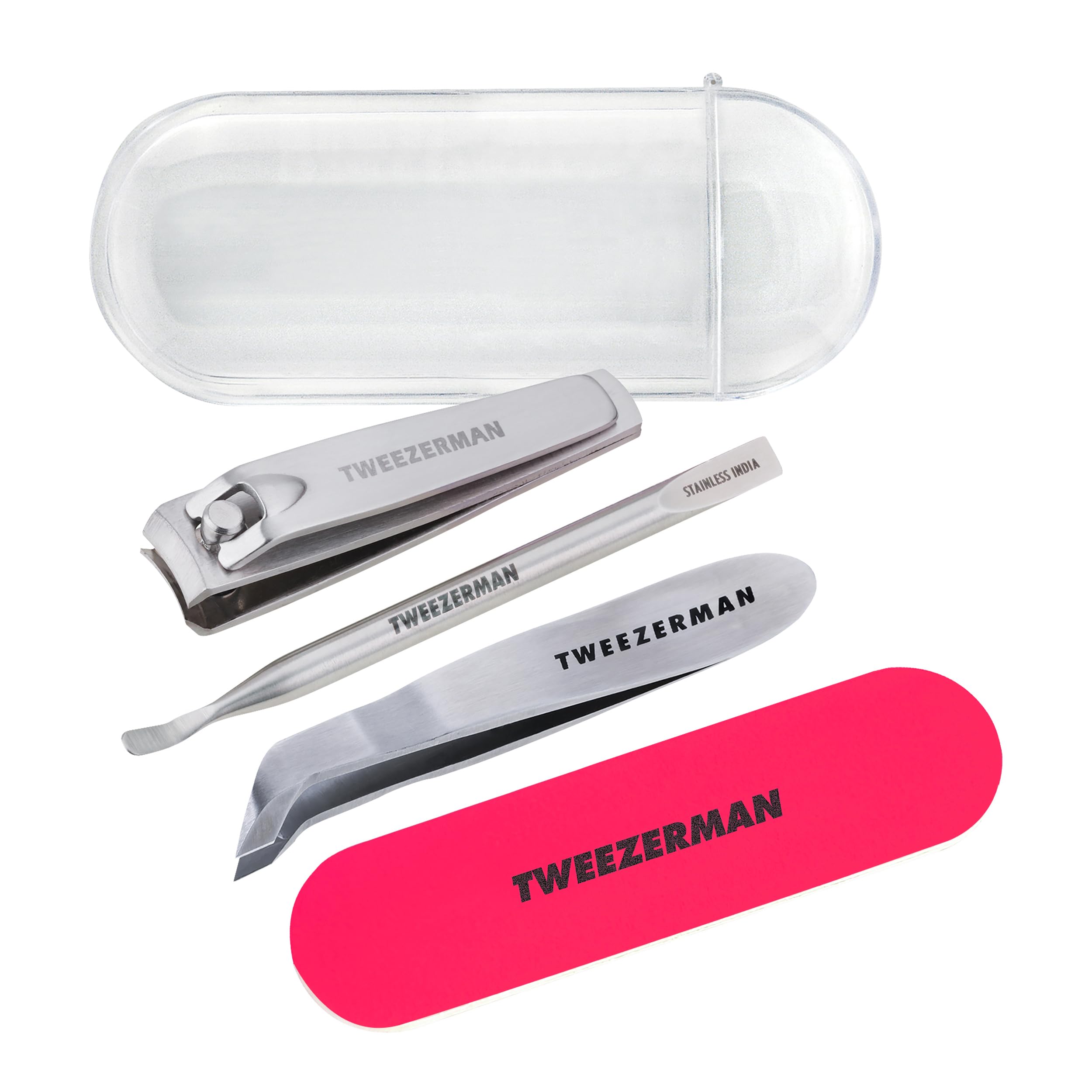 tweezerman-mini-neon-nagelrettungs-set-4-teiliges-manik-re-set-mit-nagelknipser- image 1