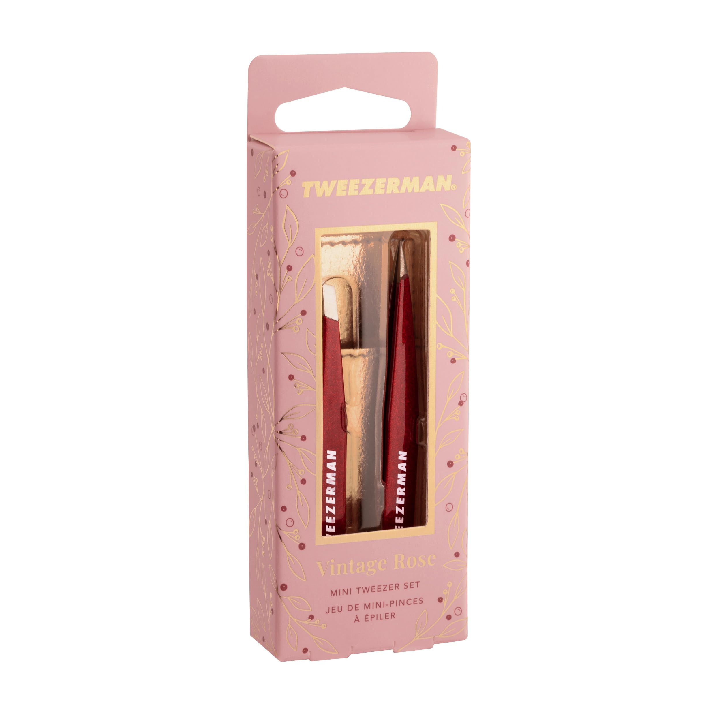 tweezerman-mini-pinzetten-set-mit-lederh-lle-vintage-rose-schr-ge-spitze-mini-pi image 8