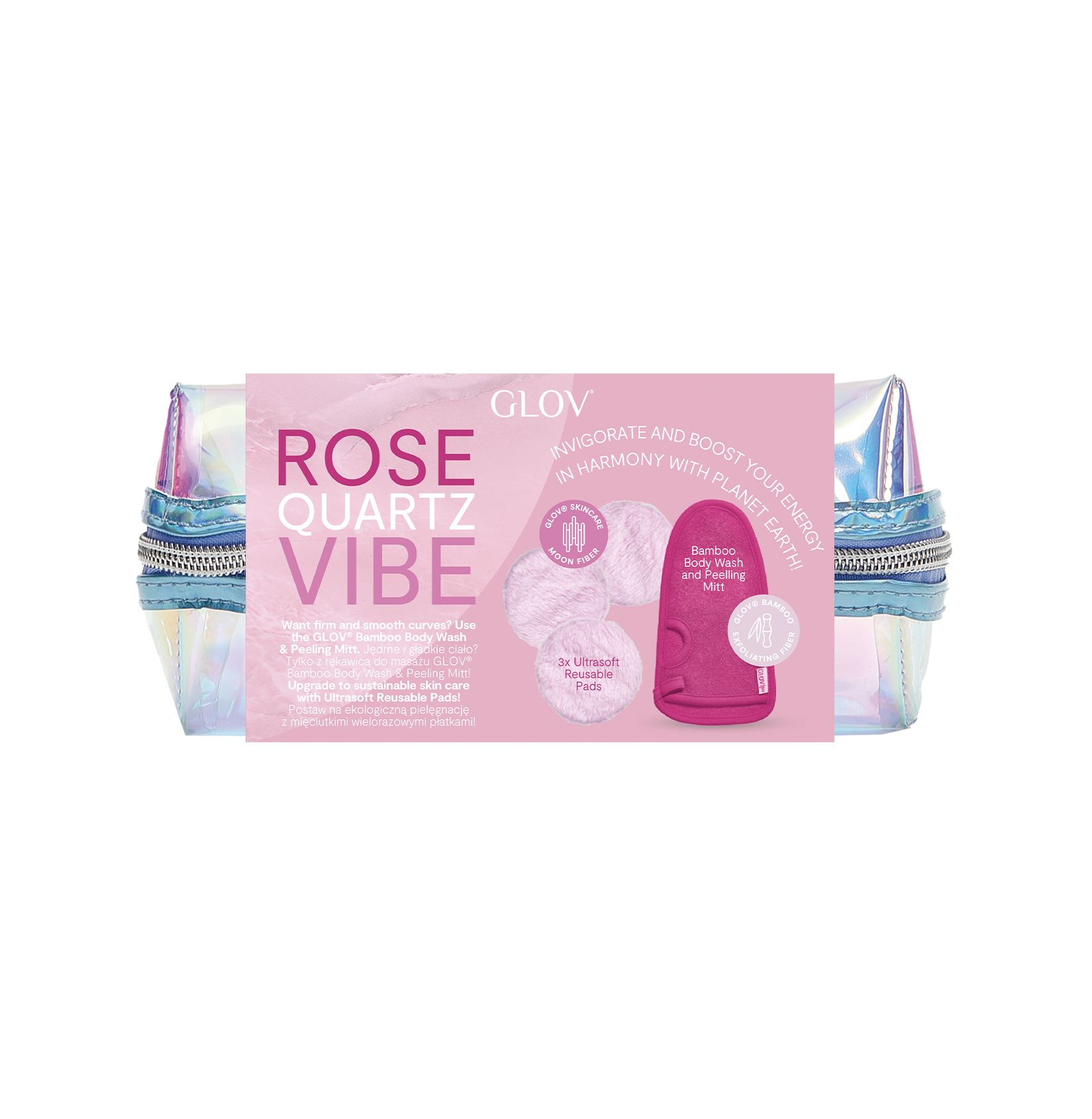 glov-rose-quartz-vibes-set-k-rperpeeling-handschuh-mit-abschminkpads-f-r-gesicht image 1