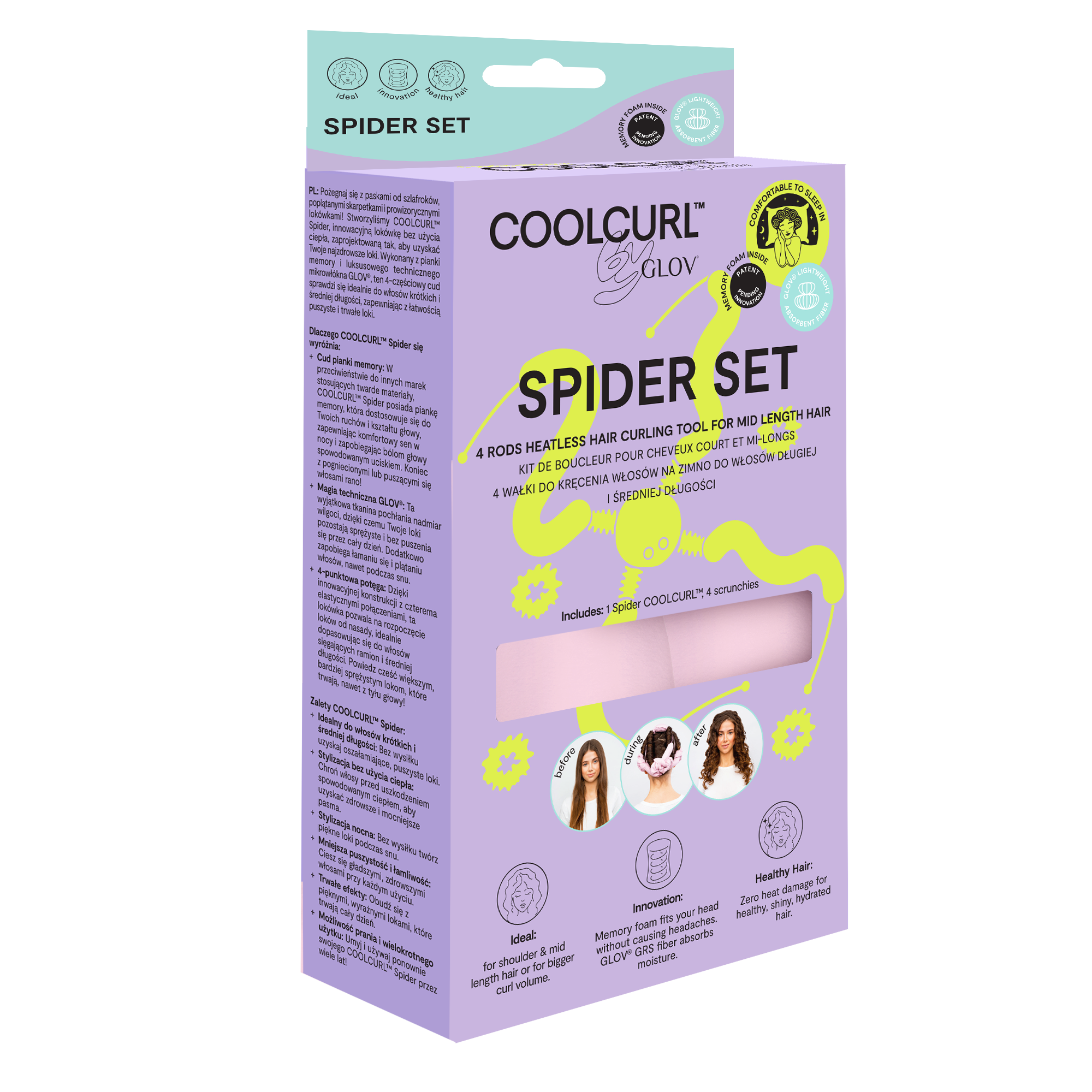 glov-spider-coolcurl-4-walzen-heatless-curler-lockenwickler-ohne-hitze-f-r-kurze image 3